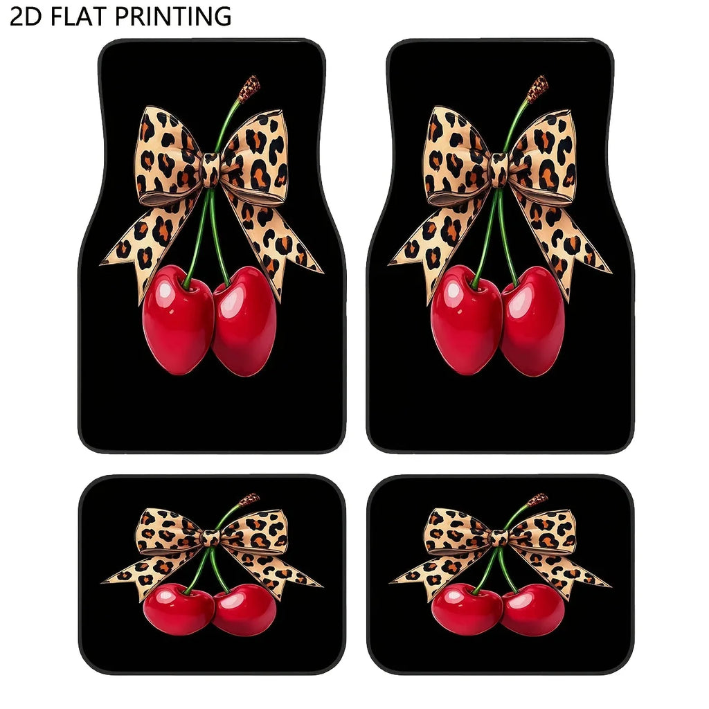 Leopard Cherry Car Floor Mats – All-Season Auto Liners Car Floor Mats HIP 1