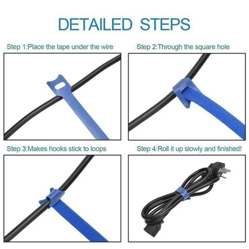 Reusable Hook & Loop Cable Ties – Wire Organizer Straps Reusable Cable Ties HIP