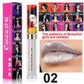 Cmaadu shimmer lip gloss beauty girl diamond glitter lip tint waterproof long lasting 12 color gold flash liquid lipstick makeup HIP 02