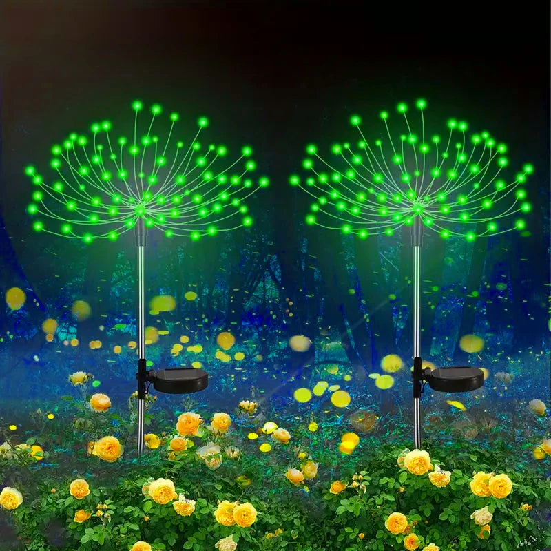 Solar Firework Dandelion Globe Lights – Outdoor Waterproof Solar Garden Lights HIP green 200LED