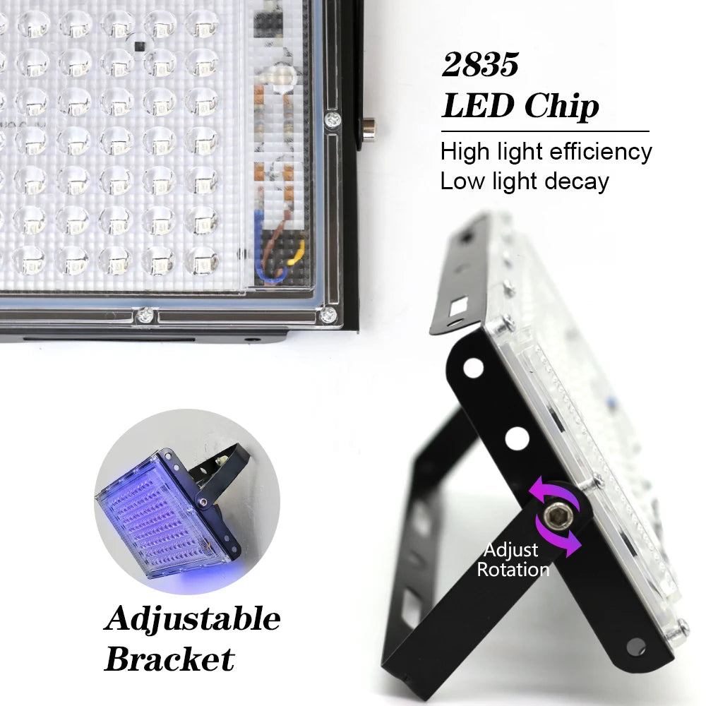 YNL UV LED Floodlight 50W/100W Blacklight 395nm 400nm UV LED Floodlight HIP