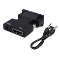 HDMI to VGA Adapter with 3.5mm Audio – 1080P FHD Converter Video Adapter HIP black