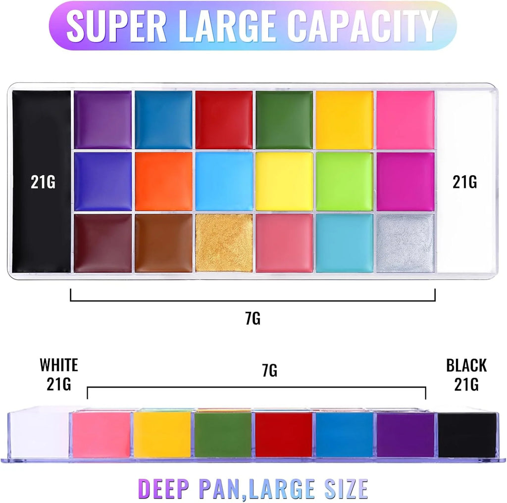 UCANBE Athena 20-Color Face & Body Paint Palette | 168g Pro Kit Face & Body Paint HIP