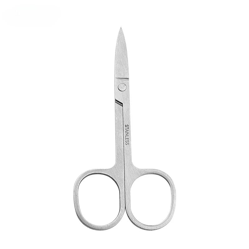 Stainless Steel Curved Tip Thin Blade Cuticle Scissors Nail Clippers Trimmer Dead Skin Remover Manicure Tools Eyebrow Toos HIP B