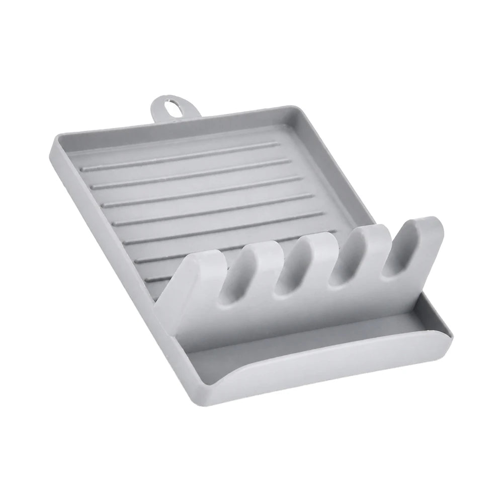4-Slot Paint Brush Holder & Drip Tray – Plastic Organizer Brush Holder Organizer HIP Gray