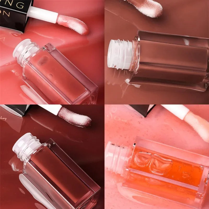 7 Colors Lip Gloss Lip Oil Mirror Water Glossy Tint Hydrating Plumping Lip Care Jelly Gel Moisturizing Liquid Lipstick Cosmetic HIP