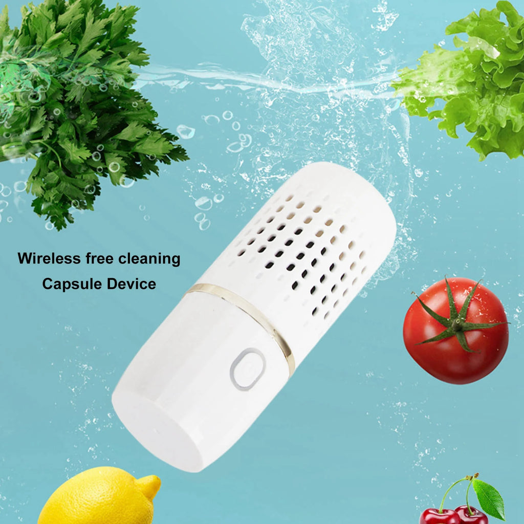 Vegetable Washing Machine Multifunction Wireless USB Charging Auto Capsule Fruit Purifier for Kitchen Vegetable Washing Machine HIP