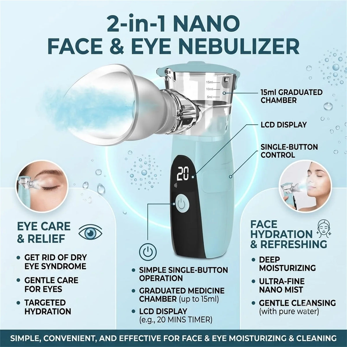 Mesh Nebulizer Facial Sprayer – Deep Hydration Skin Mist Facial Mist Sprayer HIP