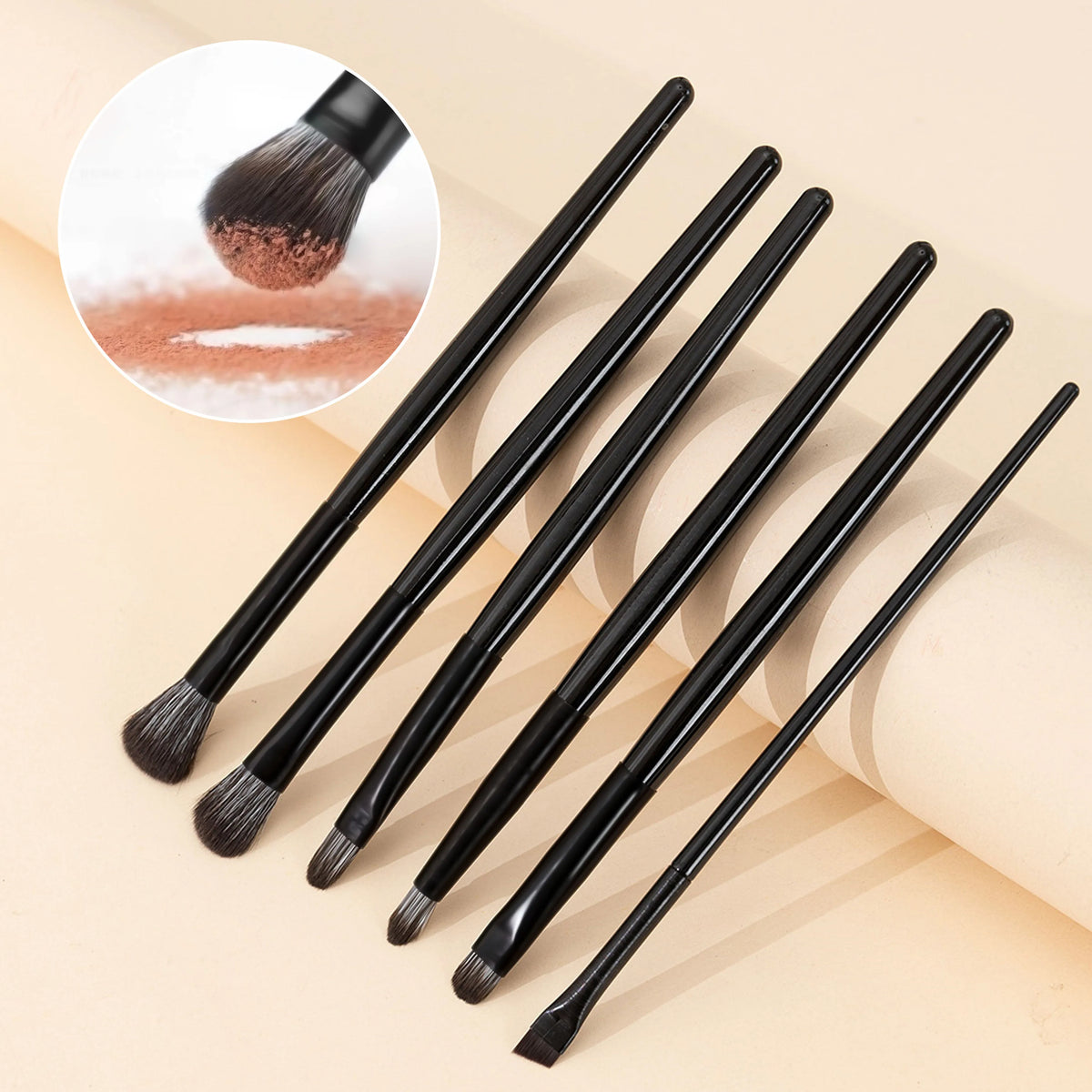 6-Piece Eye Makeup Brush Set – Soft Wool Fiber Blending Kit Eye Makeup Brush Set HIP 6pcs