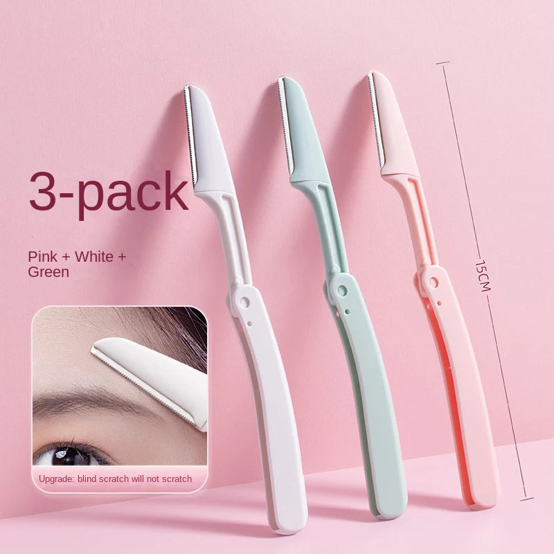 3-Pack Foldable Eyebrow Trimmer & Facial Hair Shaper for Women Eyebrow Trimmer HIP C801-3pcs in box