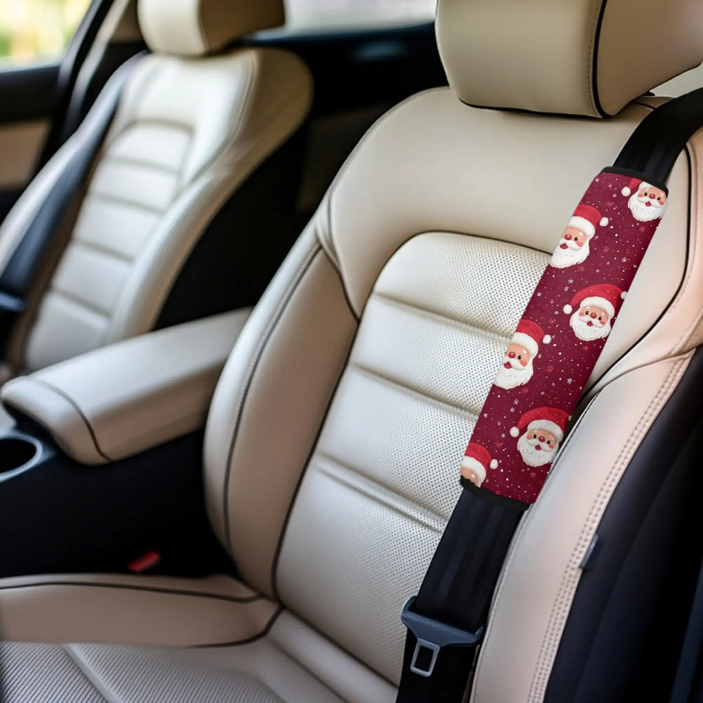 Santa Claus Car Seat Belt Covers – Soft Flannel Set of 2 Seat Belt Cover HIP