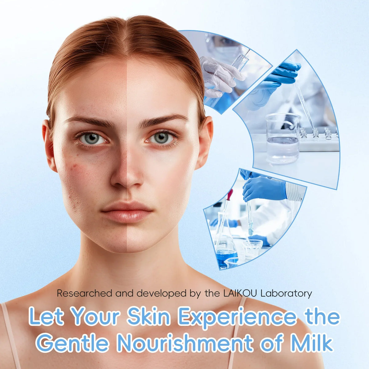 LAIKOU Milk Skincare Trio – Serum, Eye Cream & Moisturizer Skincare Gift Set HIP