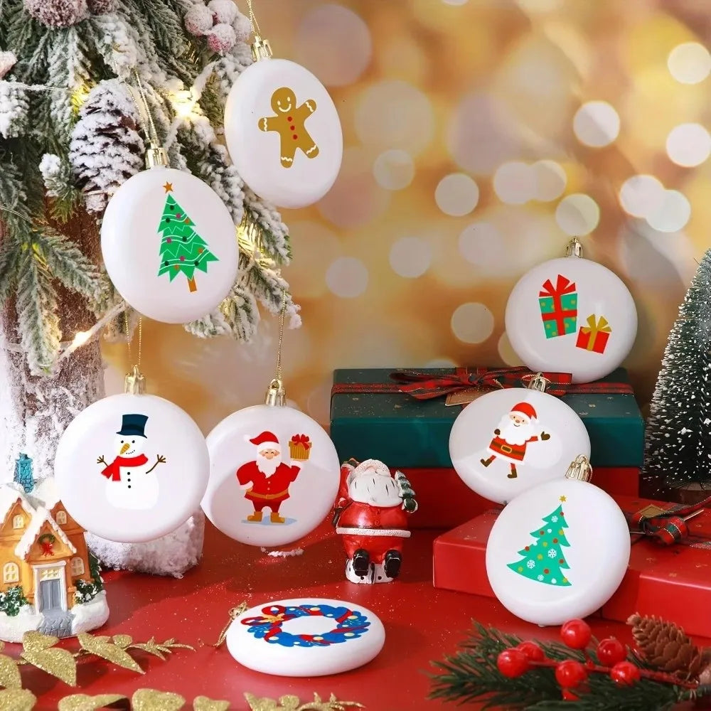 DIY Blank White Christmas Ball Ornaments with Gold Loop 5/12pk DIY Christmas Ornaments HIP