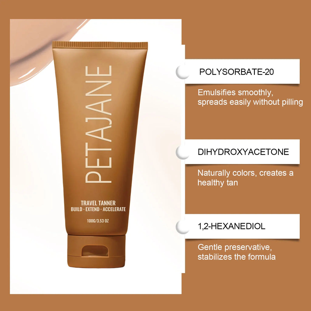 Travel Self-Tanning Lotion 100g – Gradual Bronze Glow Builder Self-Tanning Lotion HIP