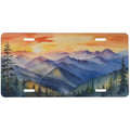 Sunset Mountain Watercolor Aluminum License Plate | Car & Truck Decorative License Plate HIP 1