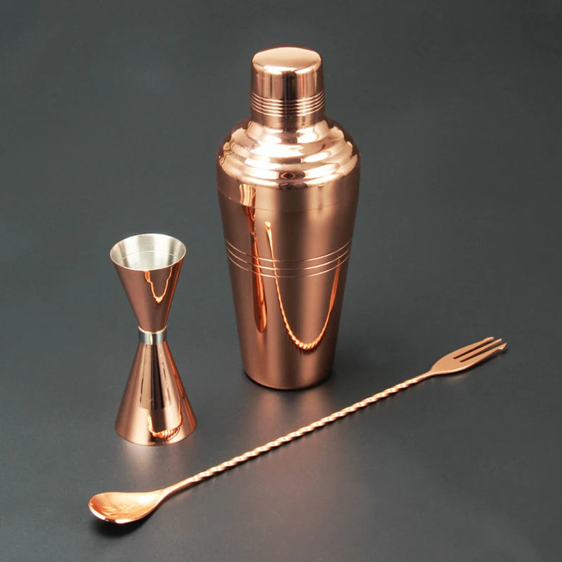 Copper Plated Cocktail Shaker Set – 3-Piece Bartender Kit Cocktail Shaker Set HIP