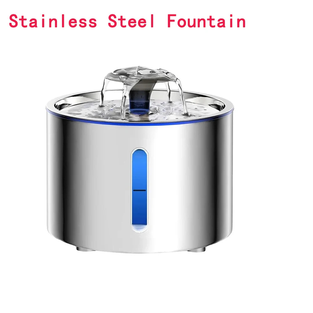 2.5L Stainless Steel Automatic Pet Water Dispenser Fountain For Cats And Dogs Drinking Bowl Easy To Clean Multiple Pets Supplies HIP