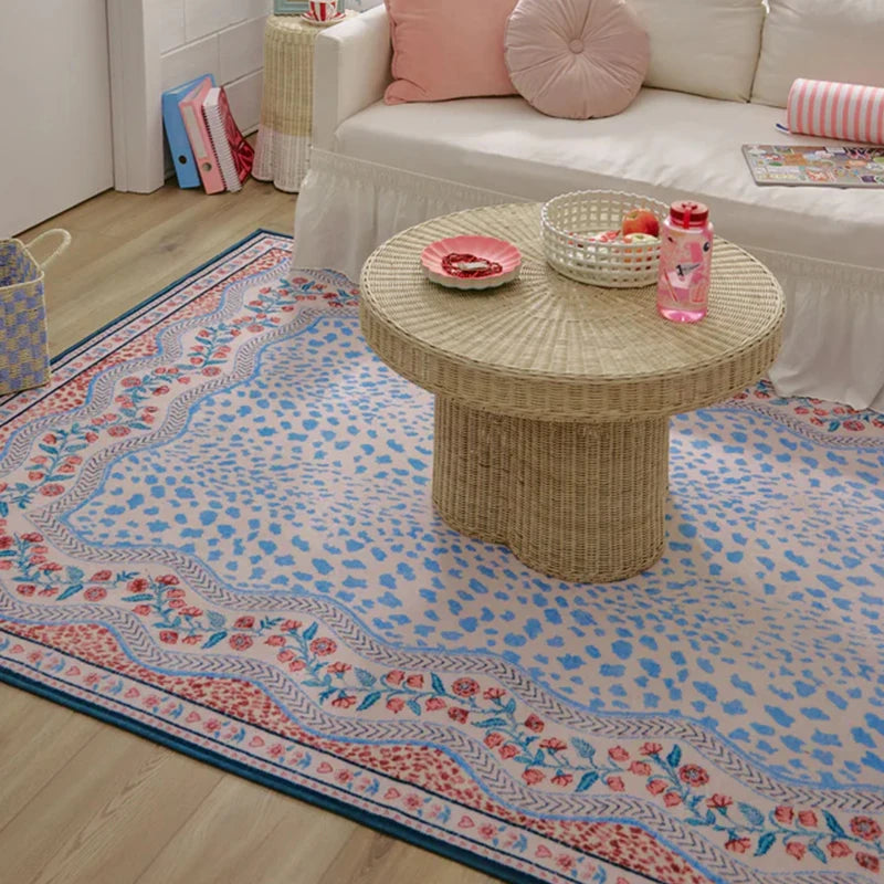 Soft Non-Slip Machine Washable Area Rug – Leopard & Floral Plush Area Rug HIP