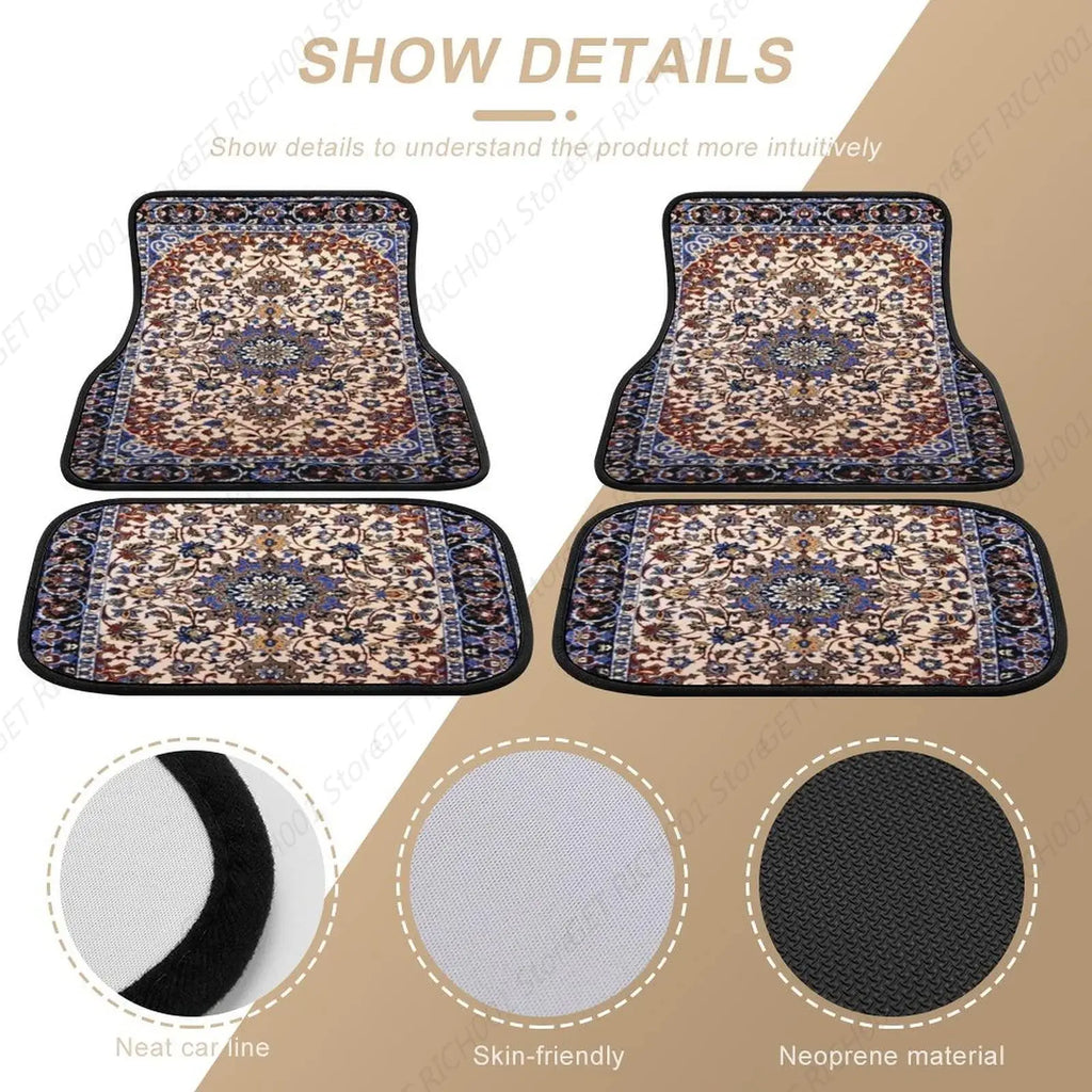 Blue Persian Pattern Car Floor Mats – 4-Piece Universal Set Car Floor Mats HIP