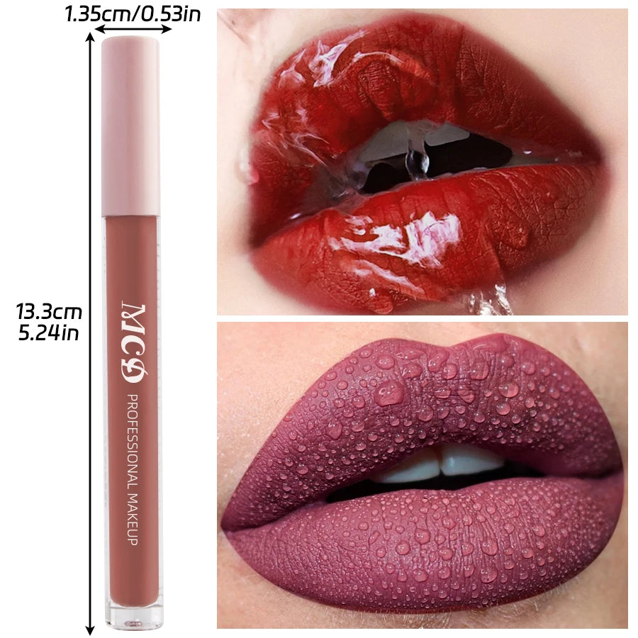 1PC Dark Brown Matte Velvet Lip Gloss Waterproof Liquid Lipstick Nude Brown Lips Korean Makeup for Lip Tint Lip Glaze Cosmetics HIP
