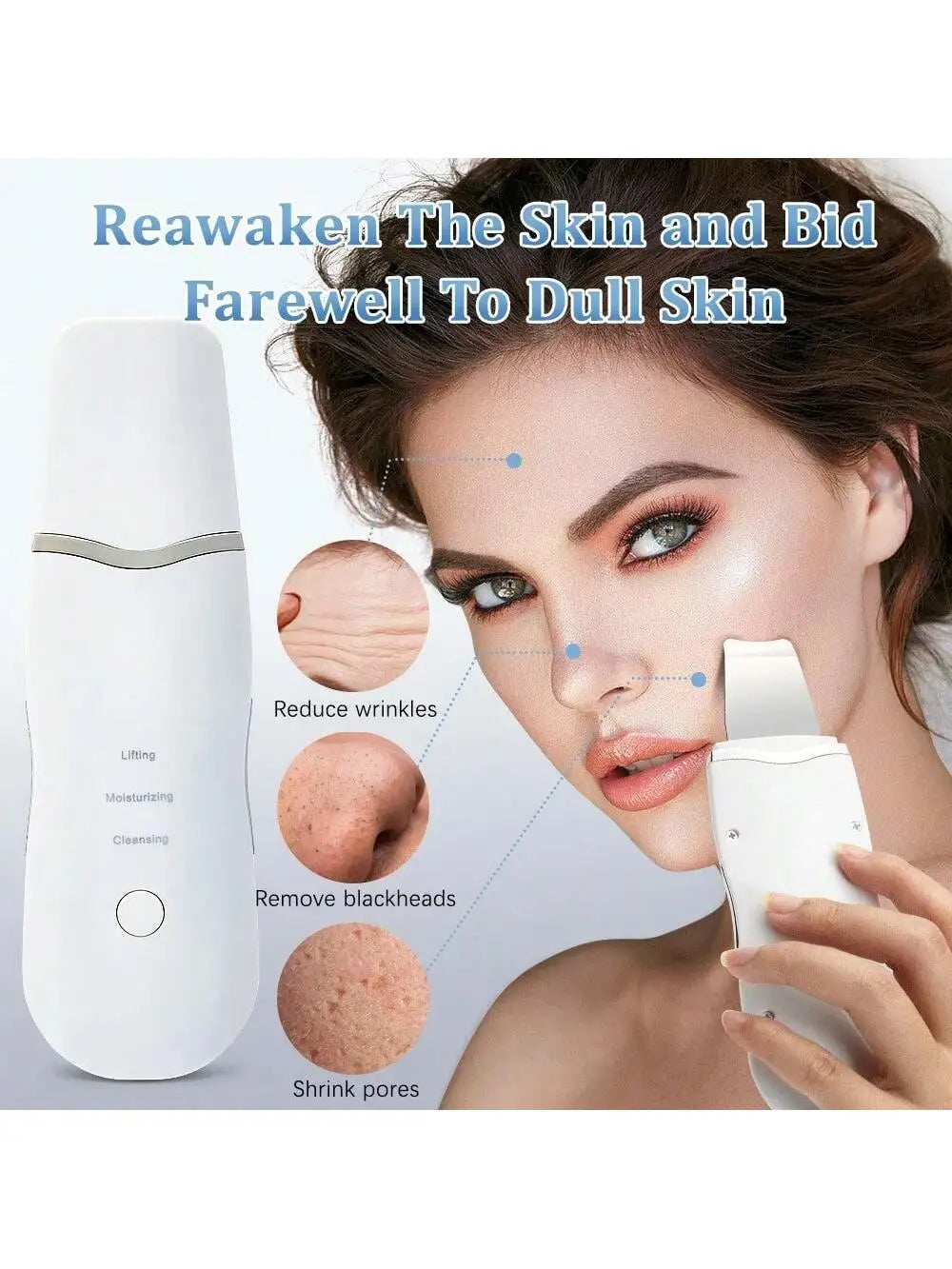 Ultrasonic Skin Scraper – Deep Pore Cleansing Face Device Facial Cleansing Device HIP