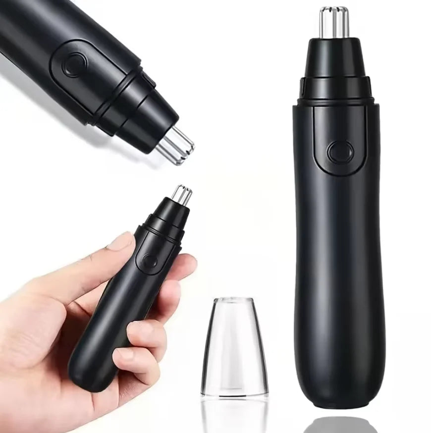 Men's Nose & Ear Hair Trimmer – Stainless Steel Portable Nose & Ear Trimmer HIP black
