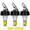 3-Pack 30ml Automatic Measured Bottle Pourers | Bar Dispenser Bottle Pourer Set HIP 3pcs 30ml Yellow