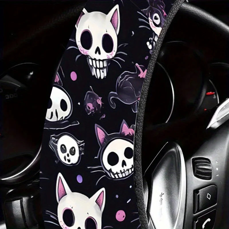 Gothic Skull Steering Wheel Cover – Anti-Slip & Easy Install Steering Wheel Cover HIP