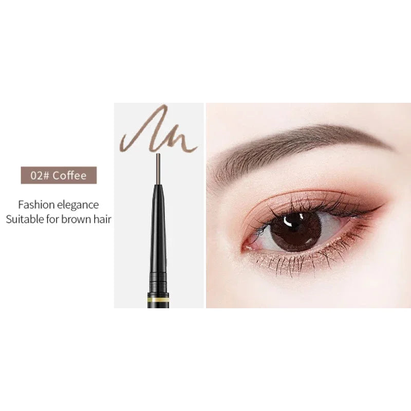 Novo Color Double Eyebrow Pencil with Brush Waterproof Lasting Extremely Slim Sketch Eye Brow Tattoo Pen Eye Makeup Cosmetic HIP 02