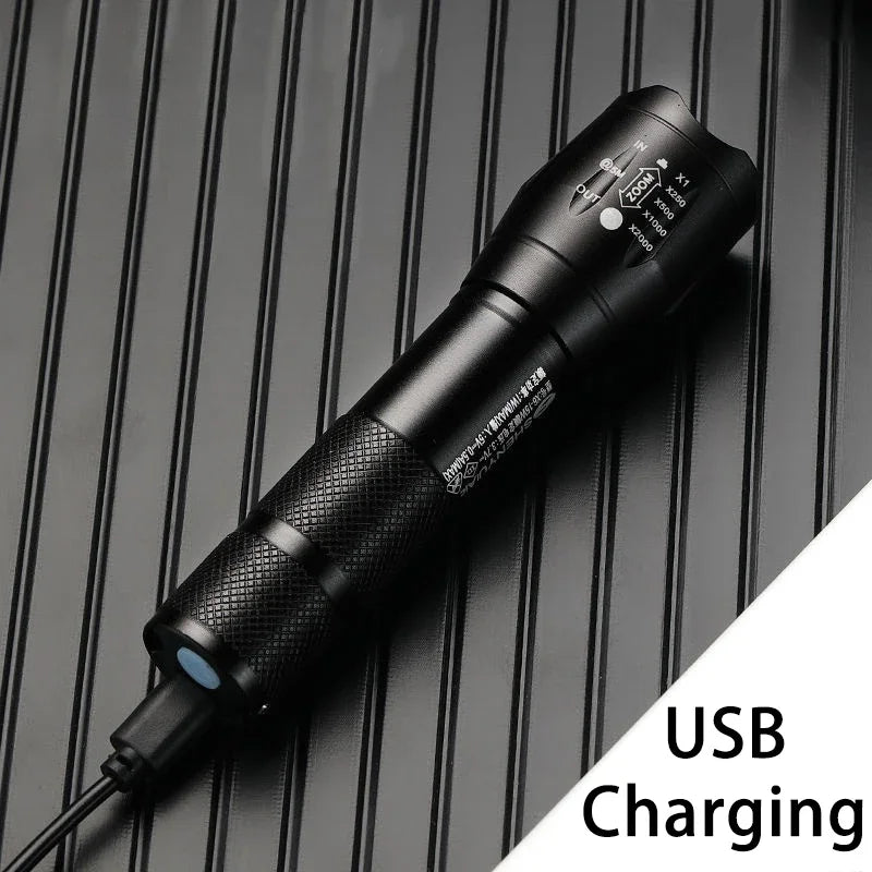 ESMARTER 1200LM USB Rechargeable LED Flashlight – Zoomable LED Flashlight HIP