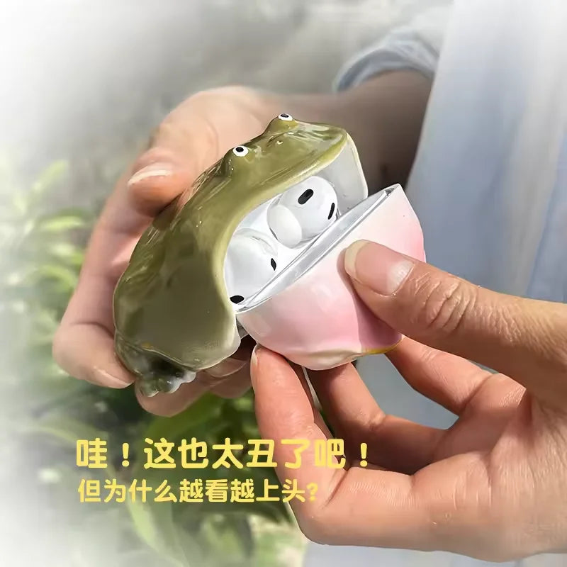 Bow Frog AirPods Pro Case – Handmade 3D Cute Protective Cover Earbud Case Cover HIP