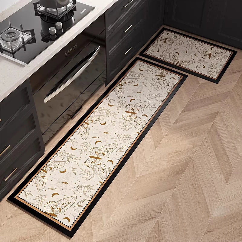 PVC Leather Kitchen Floor Mat – Non-Slip Waterproof Runner Kitchen Floor Mat HIP GU5897-P 1pc 140x200cm