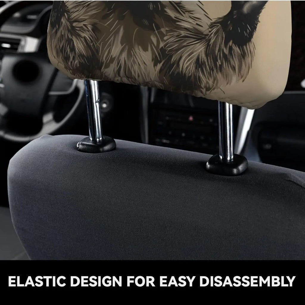 Funny Raccoon Car Headrest Covers – Universal 2-Pack Car Headrest Cover HIP
