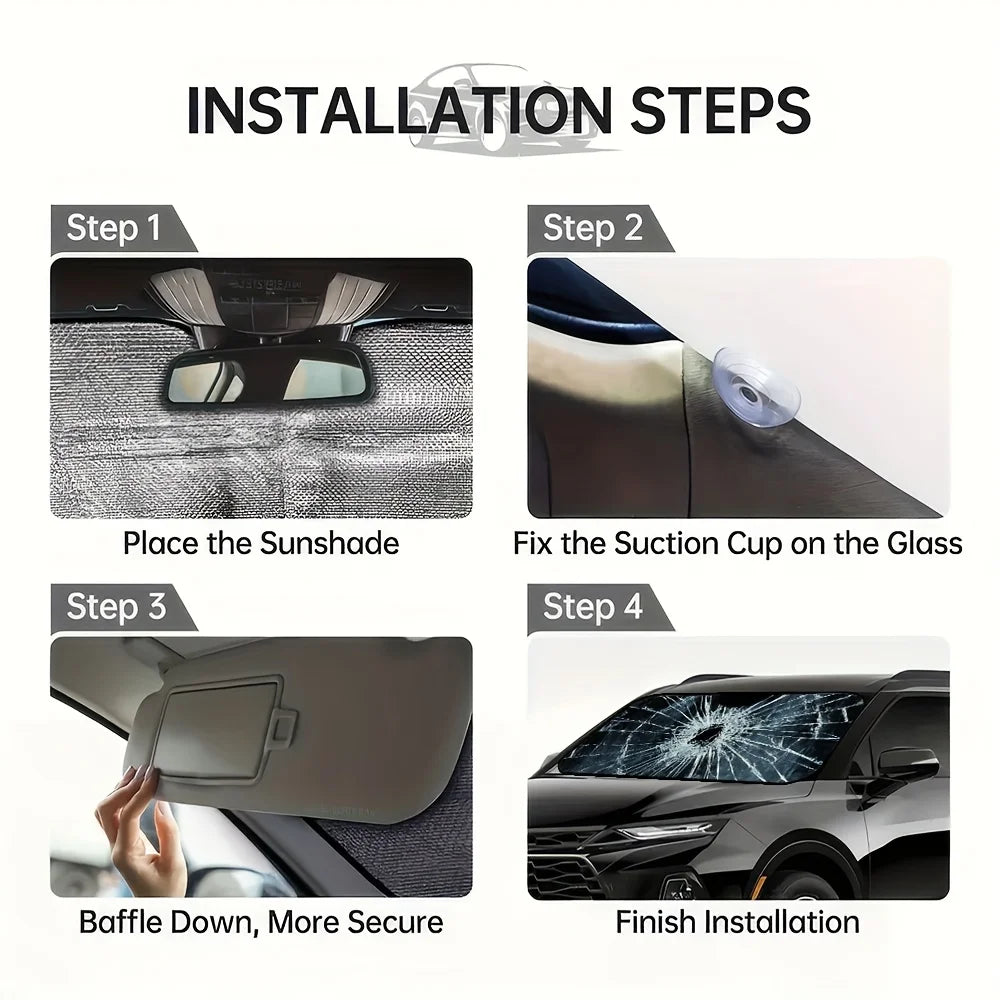 Broken Glass Design Car Windshield Sunshade | Collapsible Car Windshield Sunshade HIP