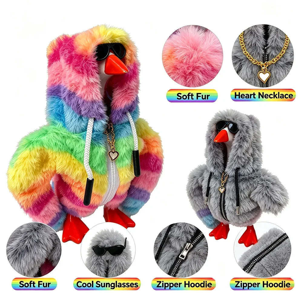 7-inch Mini Office Desk Goose Hoodie Set Ornament Mini Porch Goose Hoodie Ornament Handicraft Decoration Accessories HIP