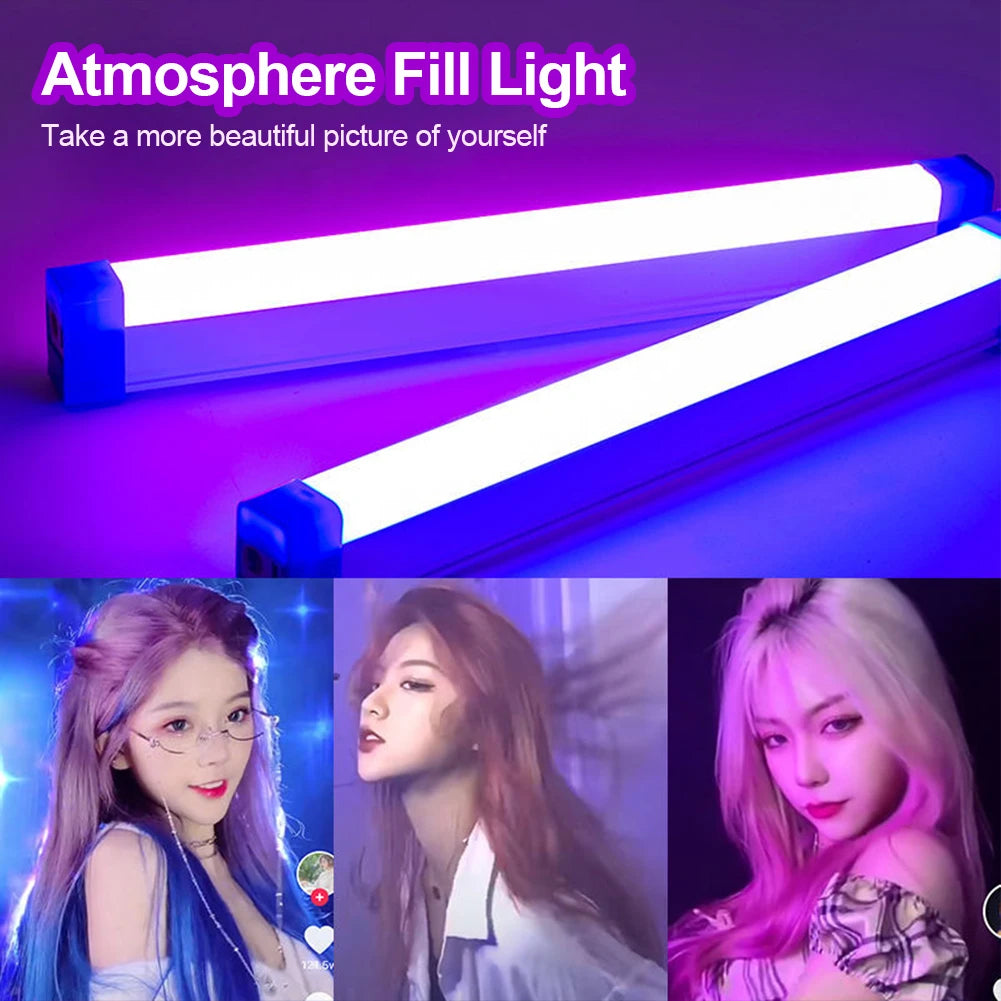 Handheld LED Fill Light LED Video Light Wand USB Rechargable Photography Lighting Adjustable Flash Light RGB Selfie Lamp HIP