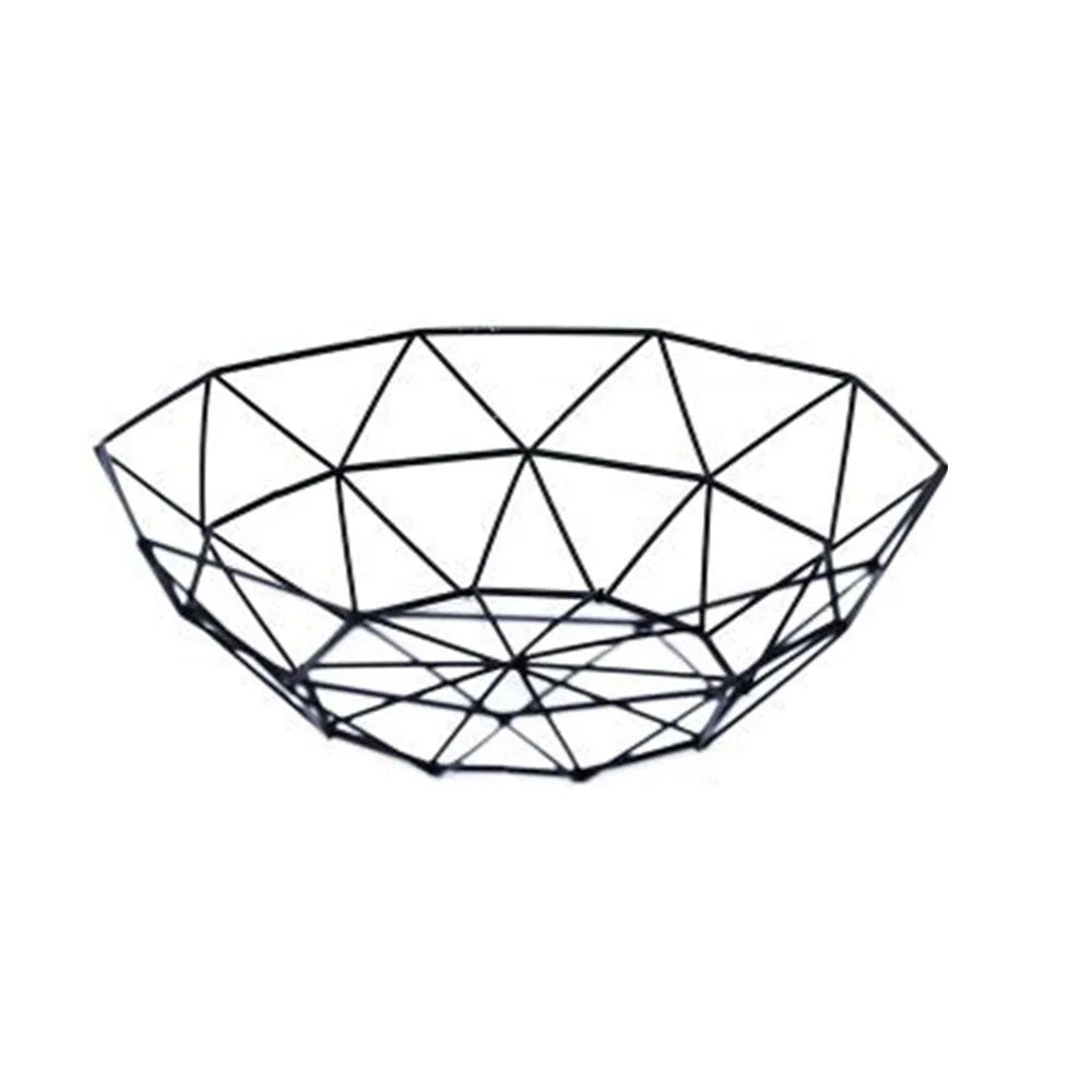 Nordic Black & Gold Iron Fruit Basket – Multi-Size Storage Iron Fruit Basket HIP 1