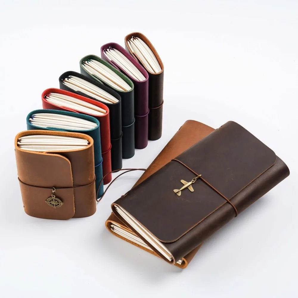 Handmade Genuine Leather Retro Travel Notebook – Refillable Leather Travel Notebook HIP