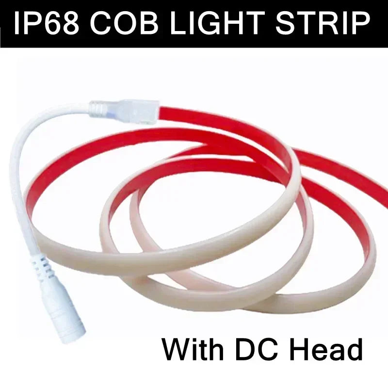 COB LED Strip Light 320LEDs/m CRI90 IP68 Waterproof DC24V LED Strip Light HIP 24V DC Plug 4000K Neutral White 1m ip68