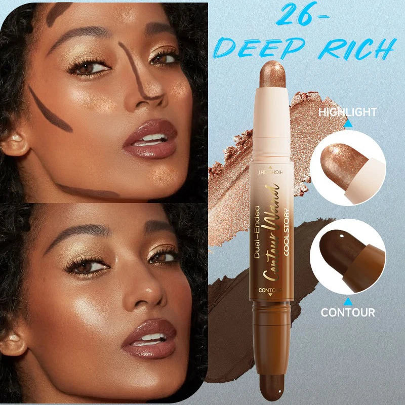 Fair Deep Contour Stick Facial Foundation Concealer Matte Pearlescent Highlighter Nose Shadow V Face Outline Shape Sculpt Wand HIP 26-Deep rich