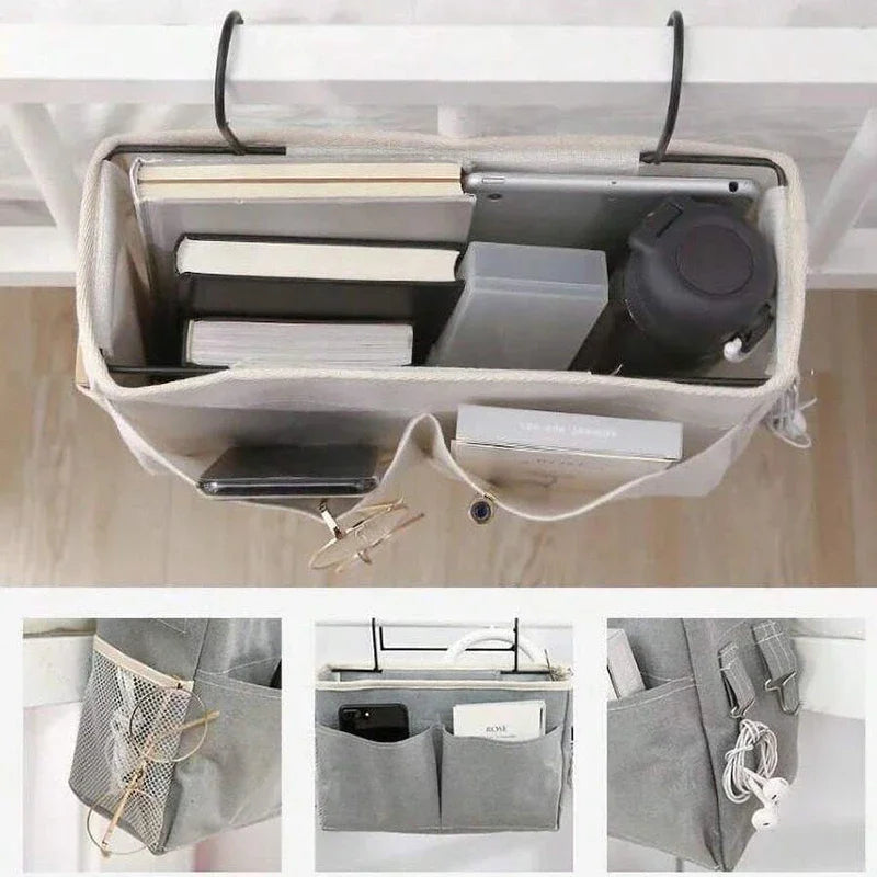 Bedside Caddy Hanging Organizer – 4-Pocket Storage Bag Hanging Bed Organizer HIP