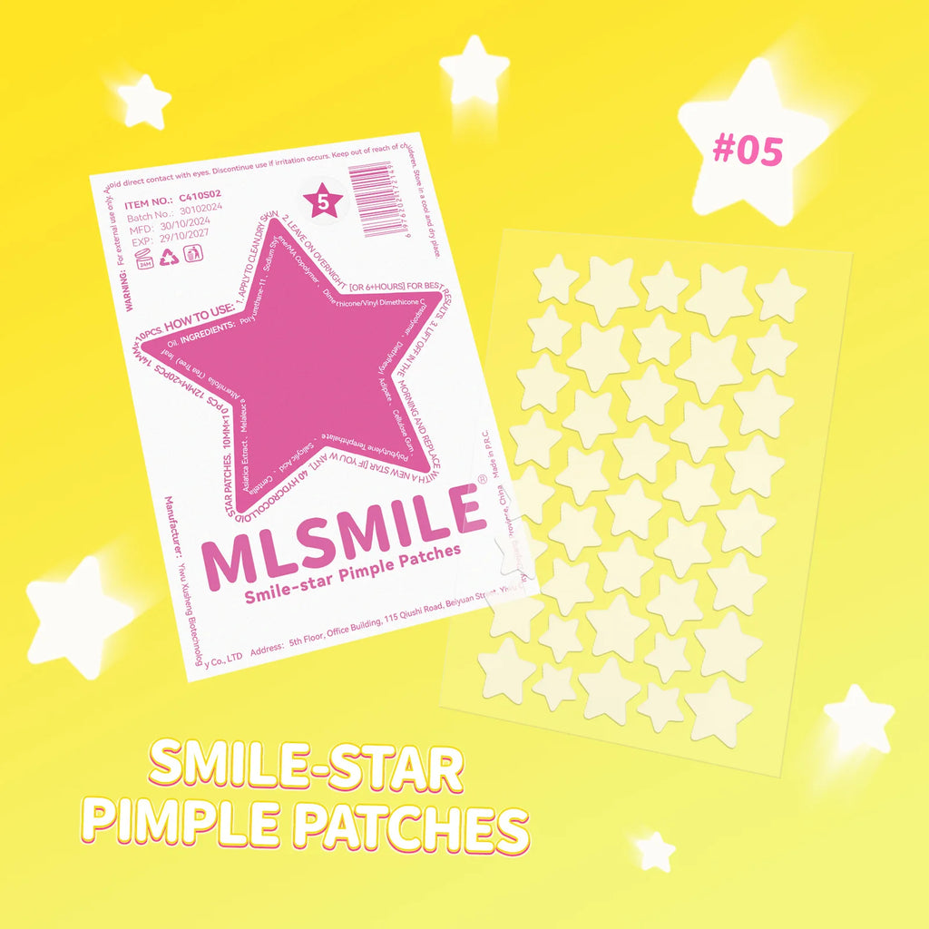 40-Pack Hydrocolloid Star Smile Pimple Patches | MLSMILE Pimple Patches HIP 05