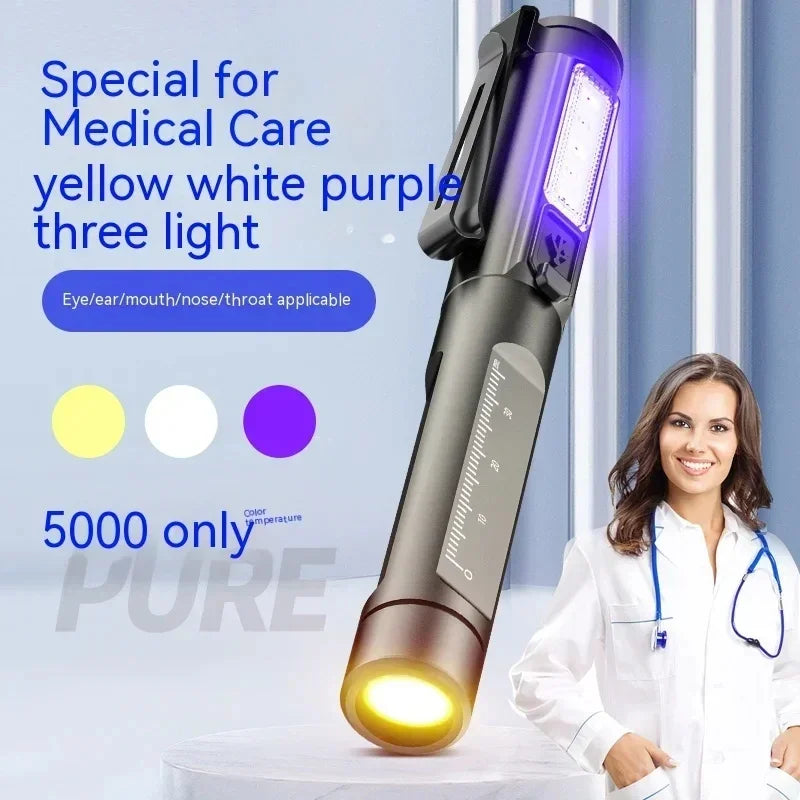 ESMARTER Rechargeable LED Pen Light – 5-Mode UV Flashlight LED Pen Flashlight HIP