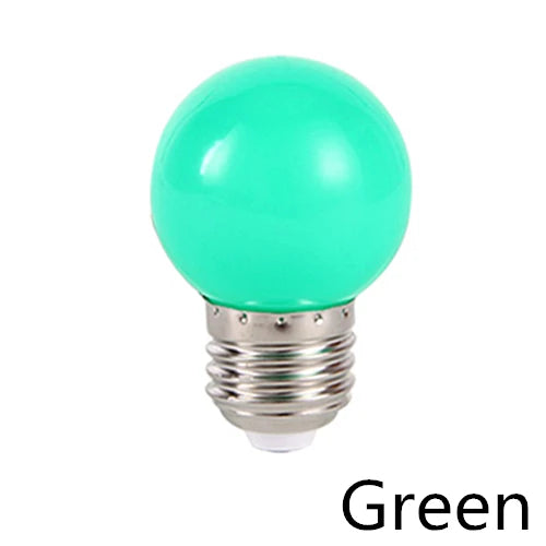 30-Pack G45 E27 3W Colorful LED Bulbs – 7 Colors 220V LED Globe Bulbs HIP Green