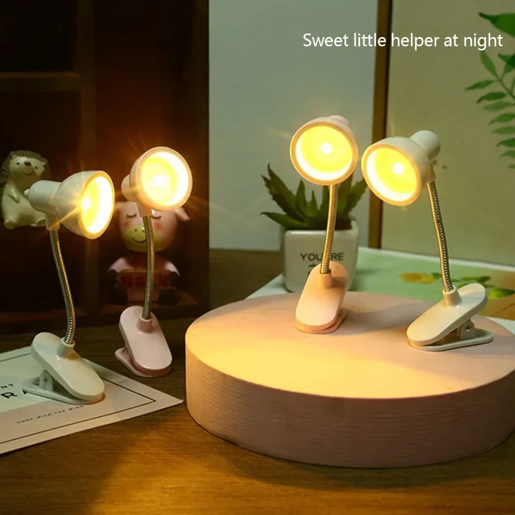 Mini LED Book Light Clamp Reading Lamp Night Lights For Notebook Read Bookmark Desk Clip Design Home Bedroom Girl Child Student HIP