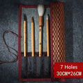 Bamboo Roll-Up Brush Holder – Calligraphy & Art Pen Case Brush Roll Organizer HIP 03-7 Holes