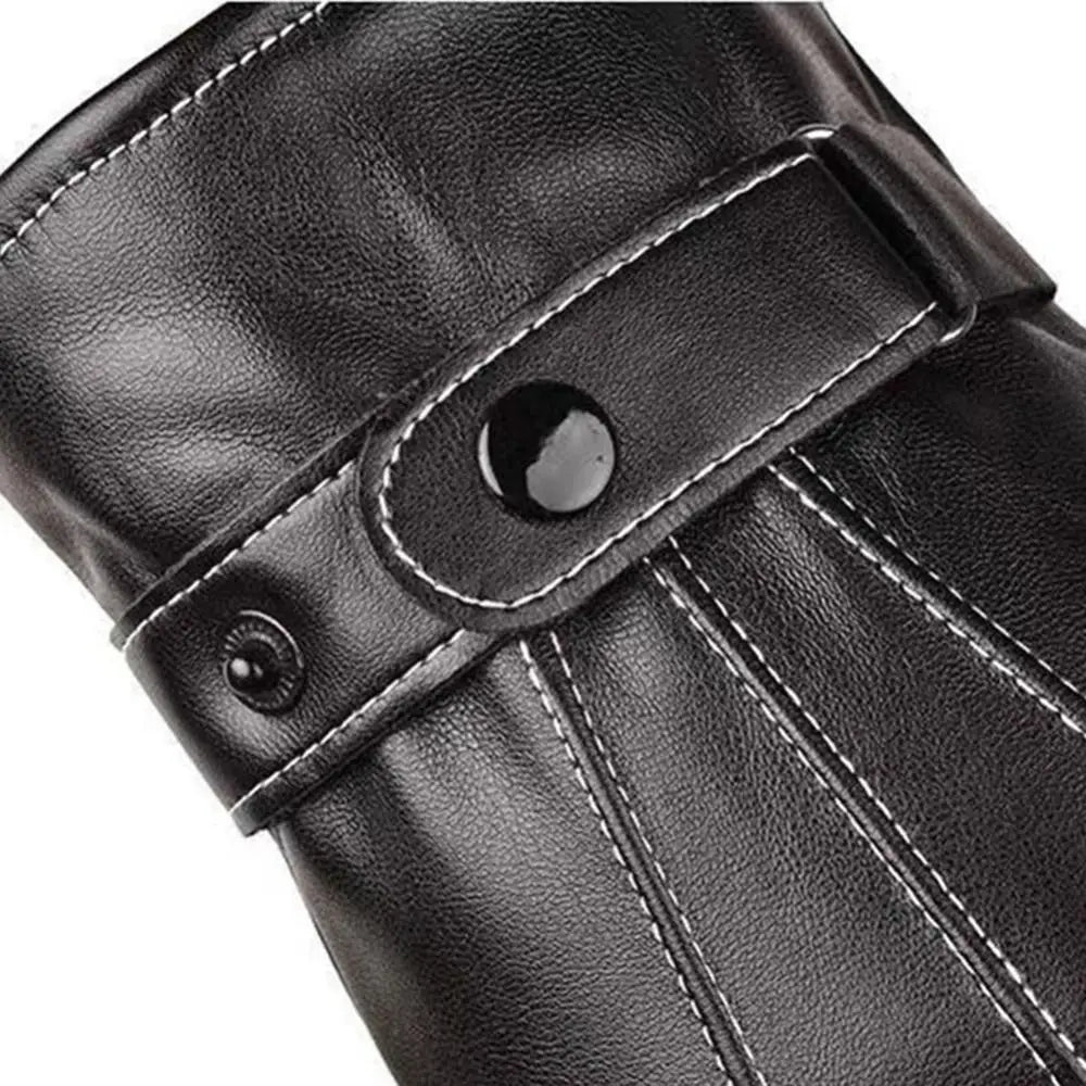 Thermal Fleece Touch Screen Winter Gloves – PU Leather Winter Sport Gloves HIP