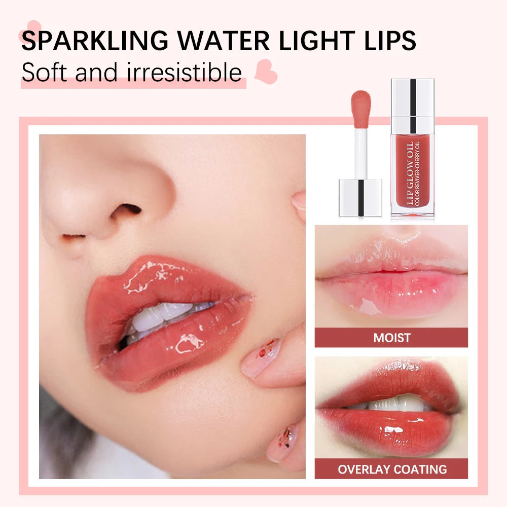 Crystal Jelly Moisturizing Lip Oil Plumping Lip Gloss Makeup Sexy Plump Lip Glow Oil Tinted Lip Plumper HIP