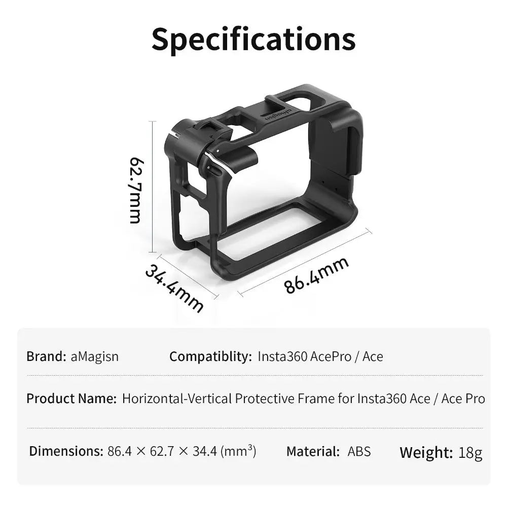 ABS Protective Cage Case for Insta360 Ace & Ace Pro Action Camera Cage HIP