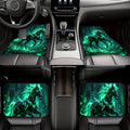4-Piece Neon Green Horse Print Car Floor Mats – Universal Fit Car Floor Mats HIP black